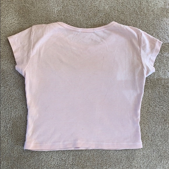 Rare brandy Melville pink and white t shirt - Picture 2 of 2